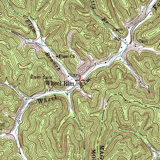 Topographic Map of Elam Branch, KY