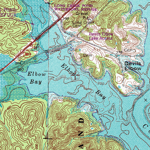 Topographic Map of Elbow Bay, KY