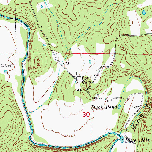 Topographic Map of Fore Cemetery, AR