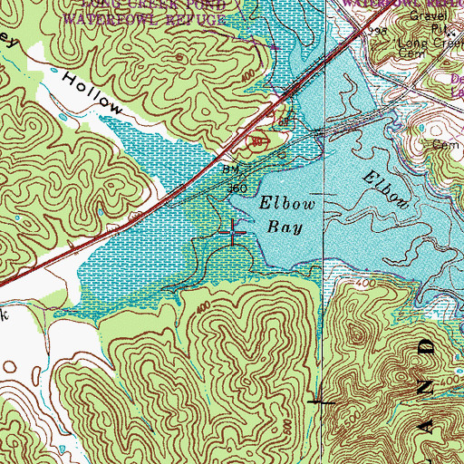 Topographic Map of Elbow Creek, KY