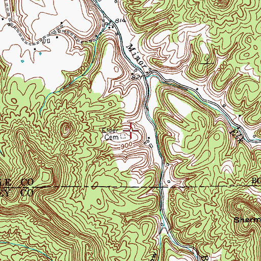 Topographic Map of Elder Cemetery, KY