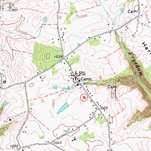 Topographic Map of Eli, KY