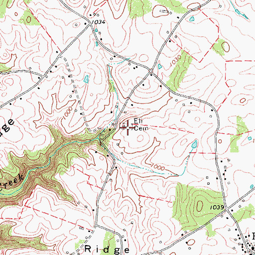 Topographic Map of Eli Cemetery, KY