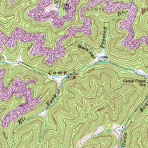 Topographic Map of Eli Fork, KY