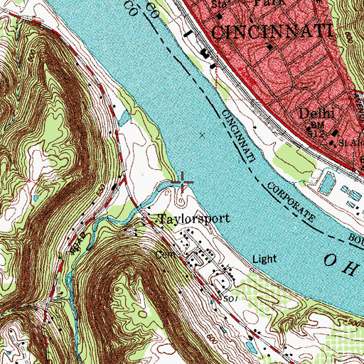Topographic Map of Elijahs Creek, KY