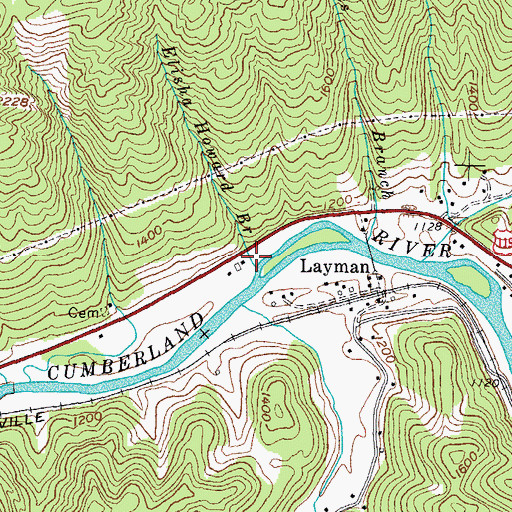 Topographic Map of Elisha Howard Branch, KY