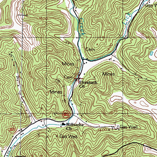 Topographic Map of Elizabeth Church, KY