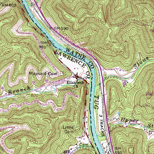 Topographic Map of Elizabeth Church, KY
