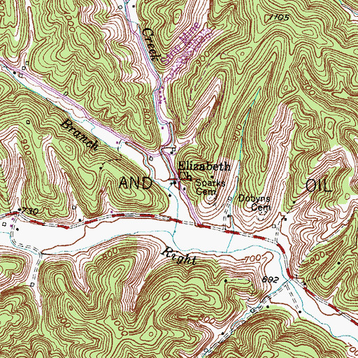 Topographic Map of Elizabeth Church, KY