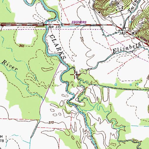 Topographic Map of Elizabeth Creek, KY