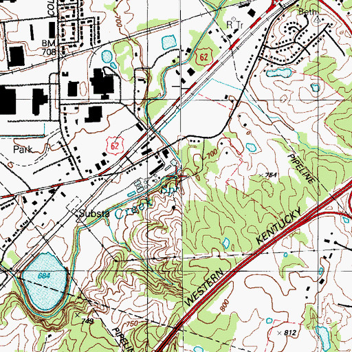 Topographic Map of Elizabethtown Spring, KY