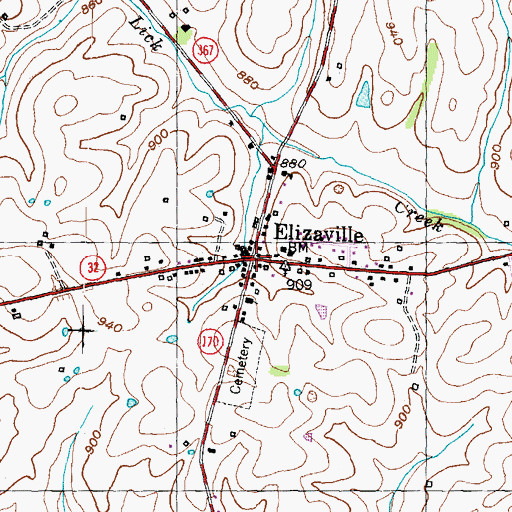 Topographic Map of Elizaville, KY