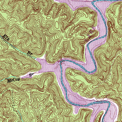Topographic Map of Elk Branch, KY