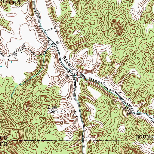 Topographic Map of Elk Cave Branch, KY