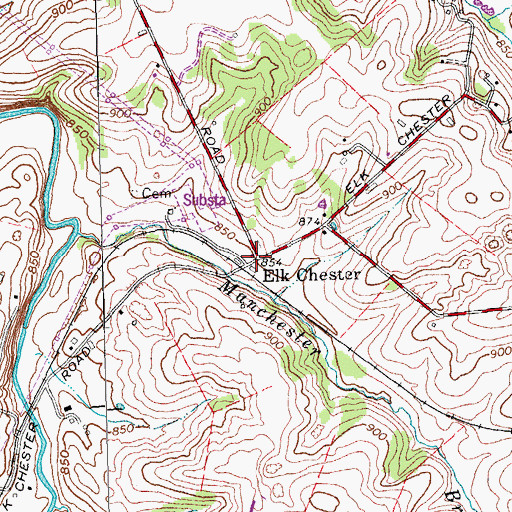 Topographic Map of Elk Chester, KY