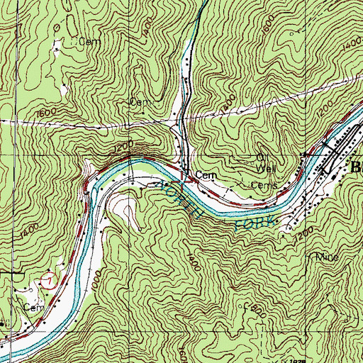 Topographic Map of Elk Creek, KY