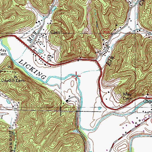 Topographic Map of Elk Creek, KY