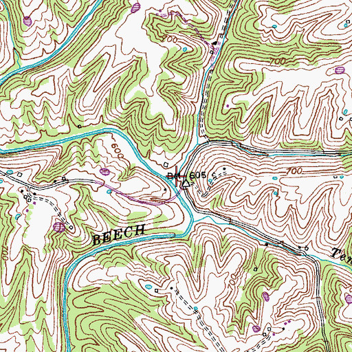 Topographic Map of Elk Creek, KY
