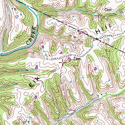 Topographic Map of Elk Hill, KY