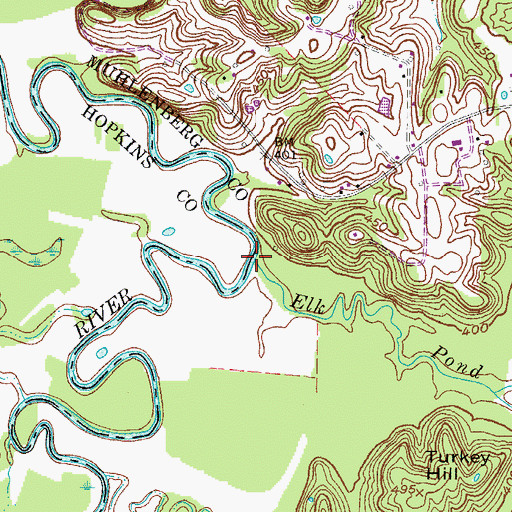 Topographic Map of Elk Pond Creek, KY