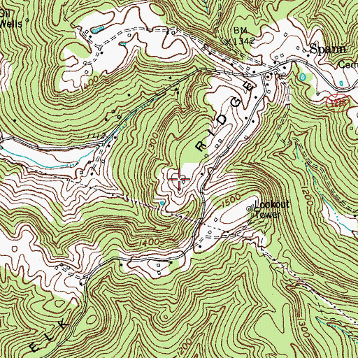 Topographic Map of Elk Ridge, KY