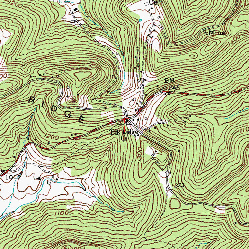 Topographic Map of Elk Ridge Church, KY