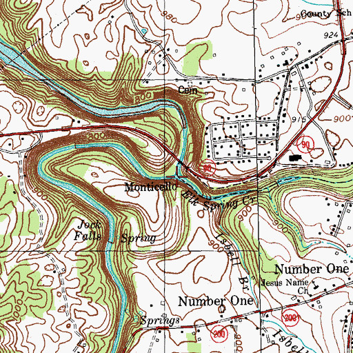 Topographic Map of Elk Spring Creek, KY