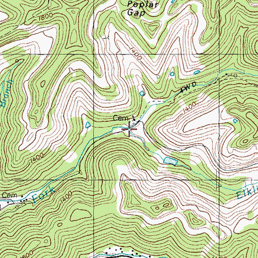 Topographic Map of Elklick Fork, KY