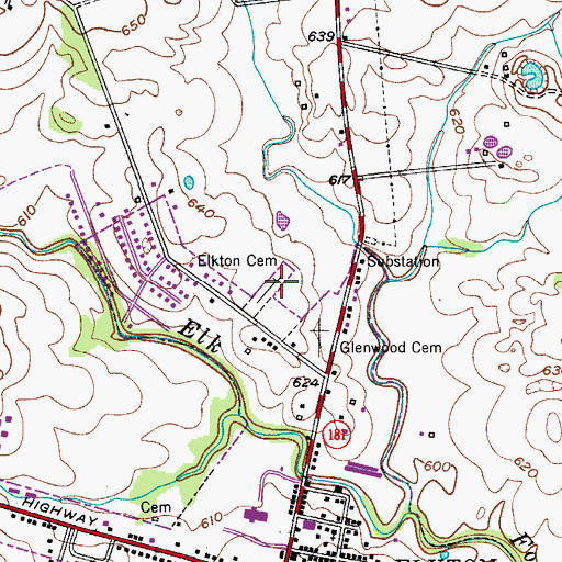 Topographic Map of Elkton Cemetery, KY
