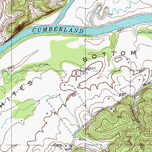 Topographic Map of Ellington Cemetery, KY