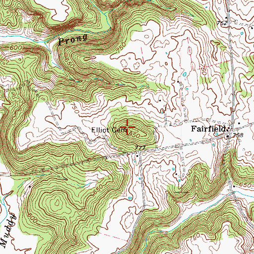 Topographic Map of Elliot Cemetery, KY