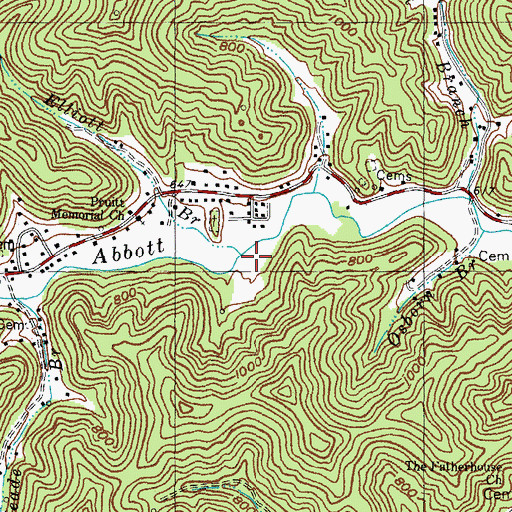 Topographic Map of Elliott Branch, KY