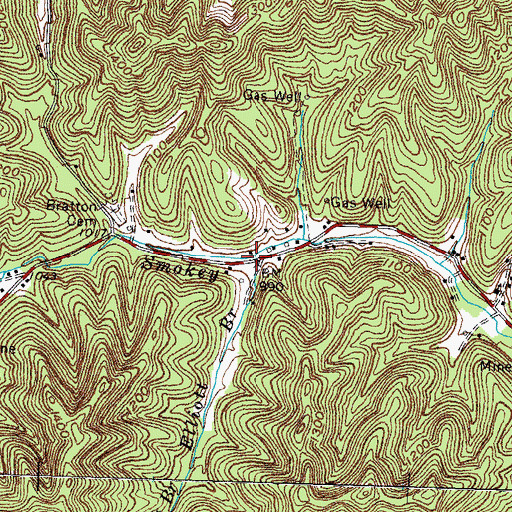 Topographic Map of Elliott Branch, KY