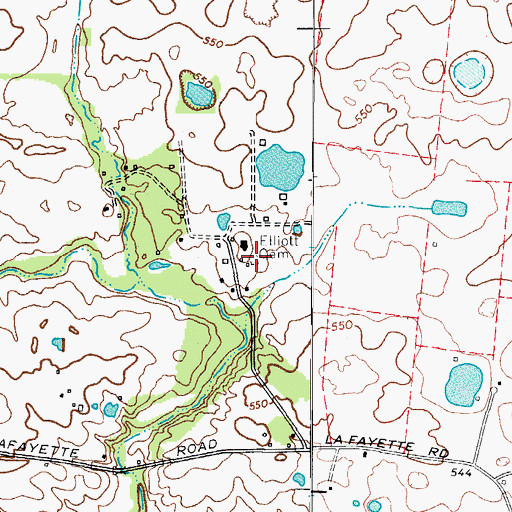 Topographic Map of Elliott Cemetery, KY
