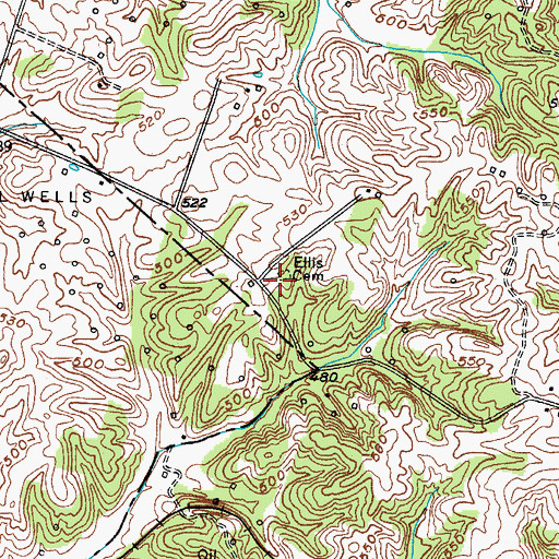 Topographic Map of Ellis Cemetery, KY