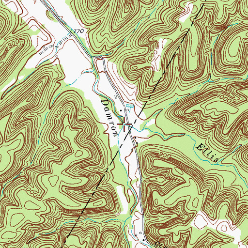 Topographic Map of Ellis Fork, KY