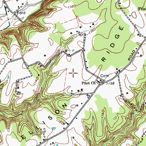 Topographic Map of Ellison Ridge, KY