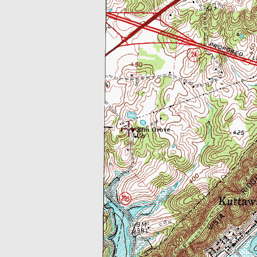 Topographic Map of Elm Grove Church, KY