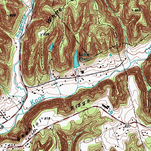Topographic Map of Elmo Lake, KY