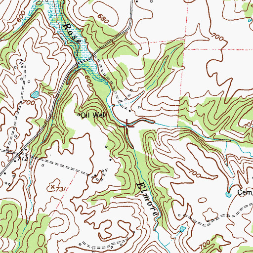 Topographic Map of Elmore Branch, KY