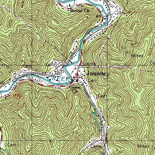 Topographic Map of Elswick Branch, KY
