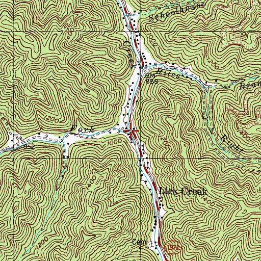 Topographic Map of Elswick Fork, KY