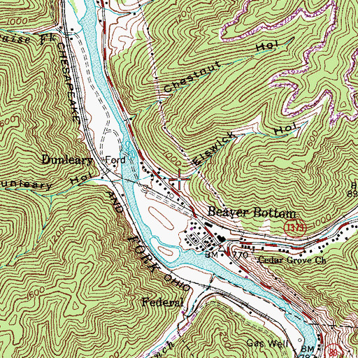 Topographic Map of Elswick Hollow, KY