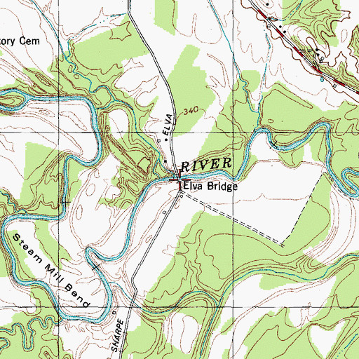 Topographic Map of Elva Bridge, KY