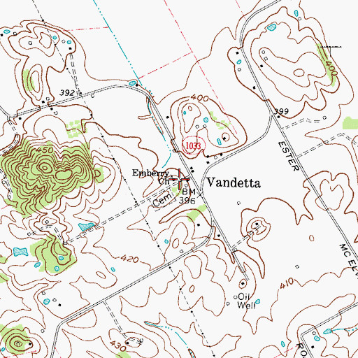 Topographic Map of Emberry Church, KY