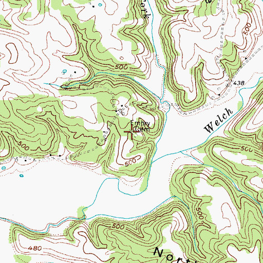 Topographic Map of Embry Cemetery, KY