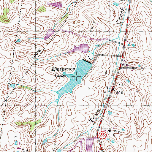 Topographic Map of Eminence Lake, KY