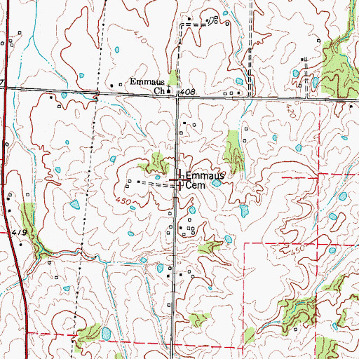 Topographic Map of Emmaus Cemetery, KY