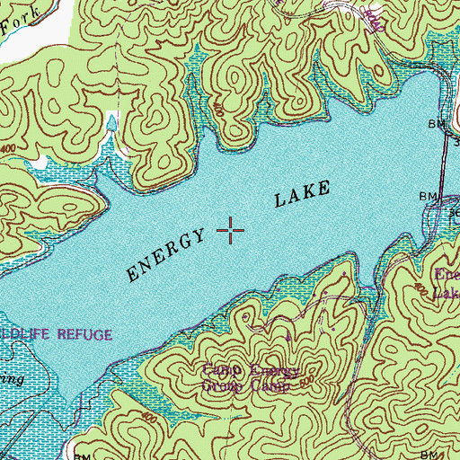 Topographic Map of Energy Lake, KY