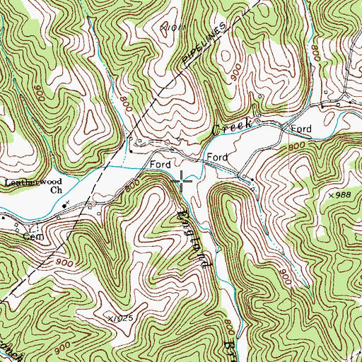 Topographic Map of England Branch, KY